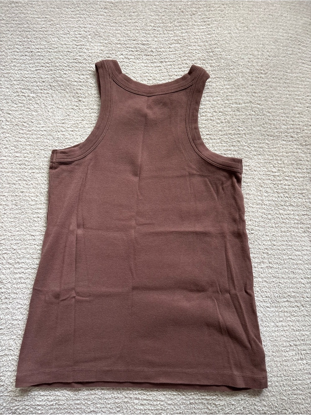 LOFT Brown Ribbed Racerback Tank - Picture 2 of 2